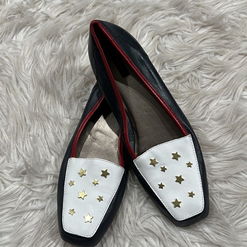 Array Salute Leather Red White And Blue Star Embellished Slip On Loafer Sz 10N - Picture 14 of 14